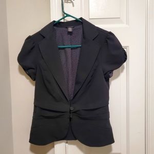 Blazer, Dress Jacket, Ladies Maurice's, Black, collared, two button short sleeve